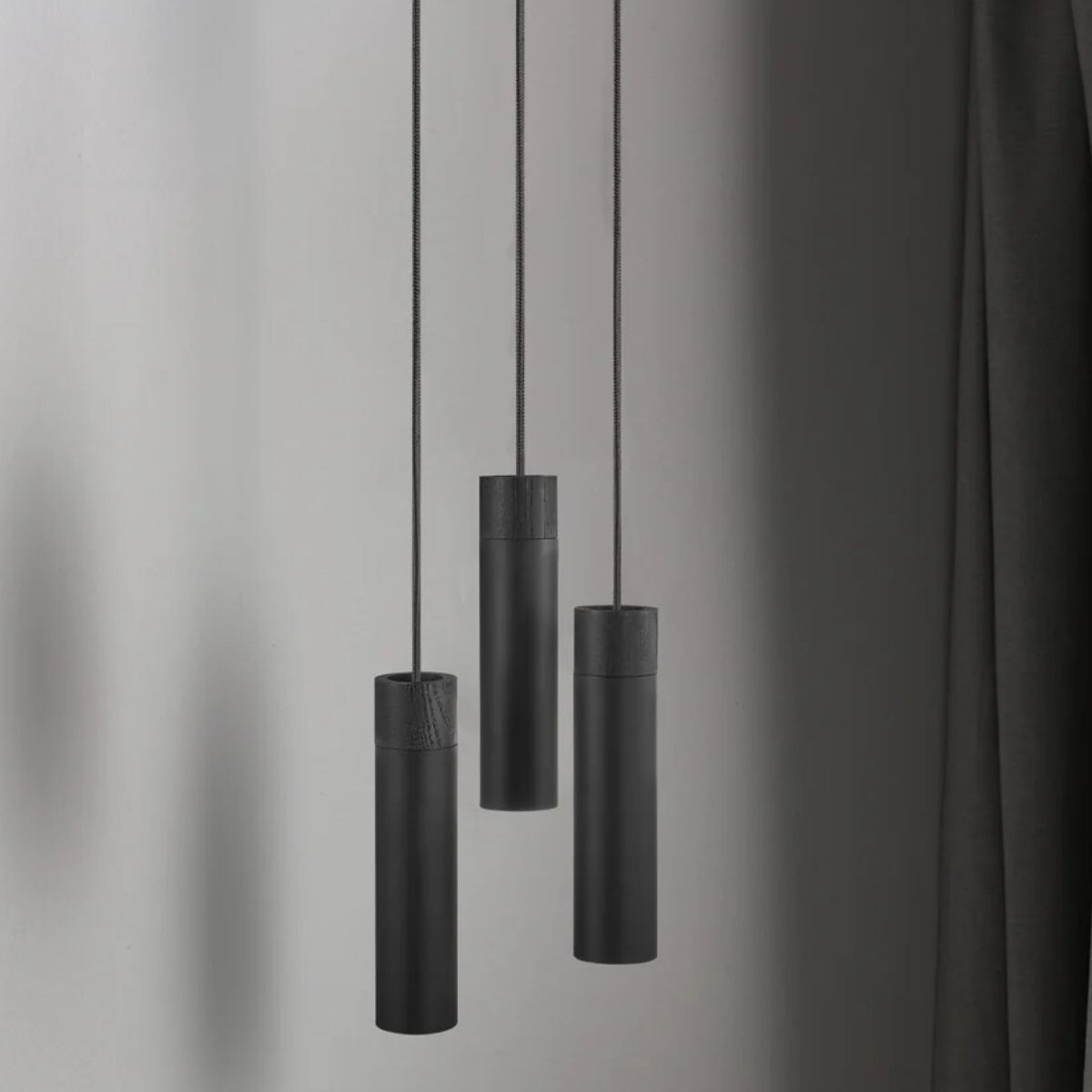 Skandynawska lampa wisząca Tilo 2010473003 Nordlux kaskada tuby czarne