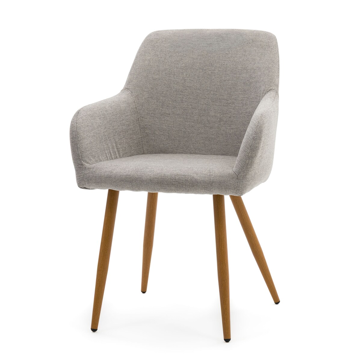 Krzesło skandynawskie szare SCANDI do salonu jadalni metalowe nogi w kolorze drewna