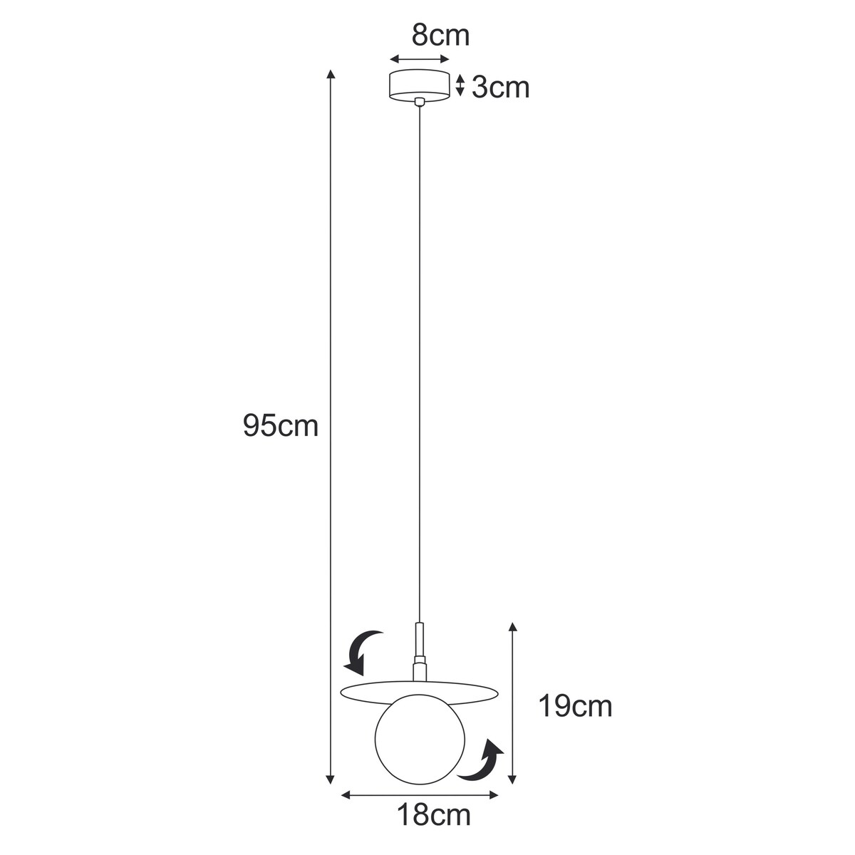 Lampa wisząca K-5370 z serii SANTE