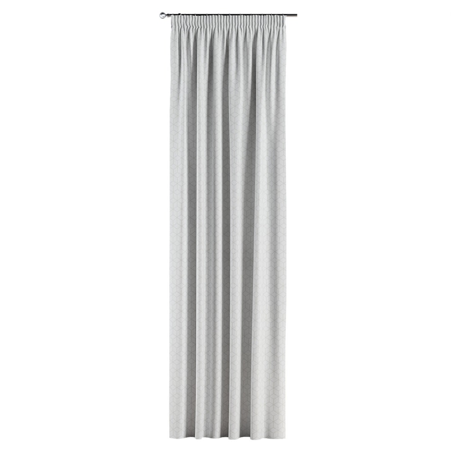 Zasłona na taśmie marszczącej 1 szt. 130x260 wzór sześcianów na białym tle