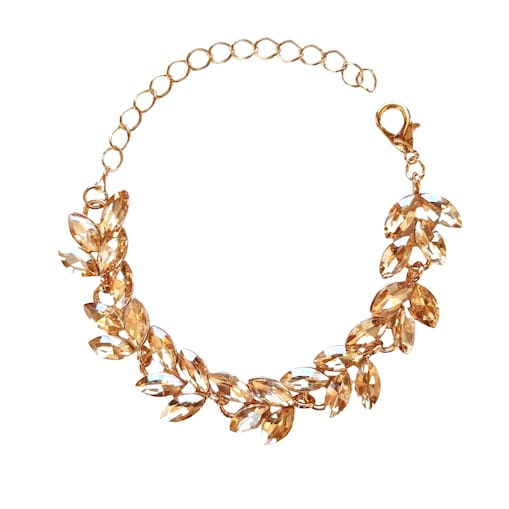 Złota stylowa bransoletka CHAMPAGNE szampańskie cyrkonie elegancka szykowna