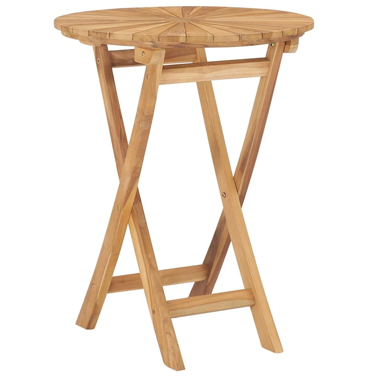 vidaXL Składany stół ogrodowy, Ø 60 cm, lite drewno tekowe