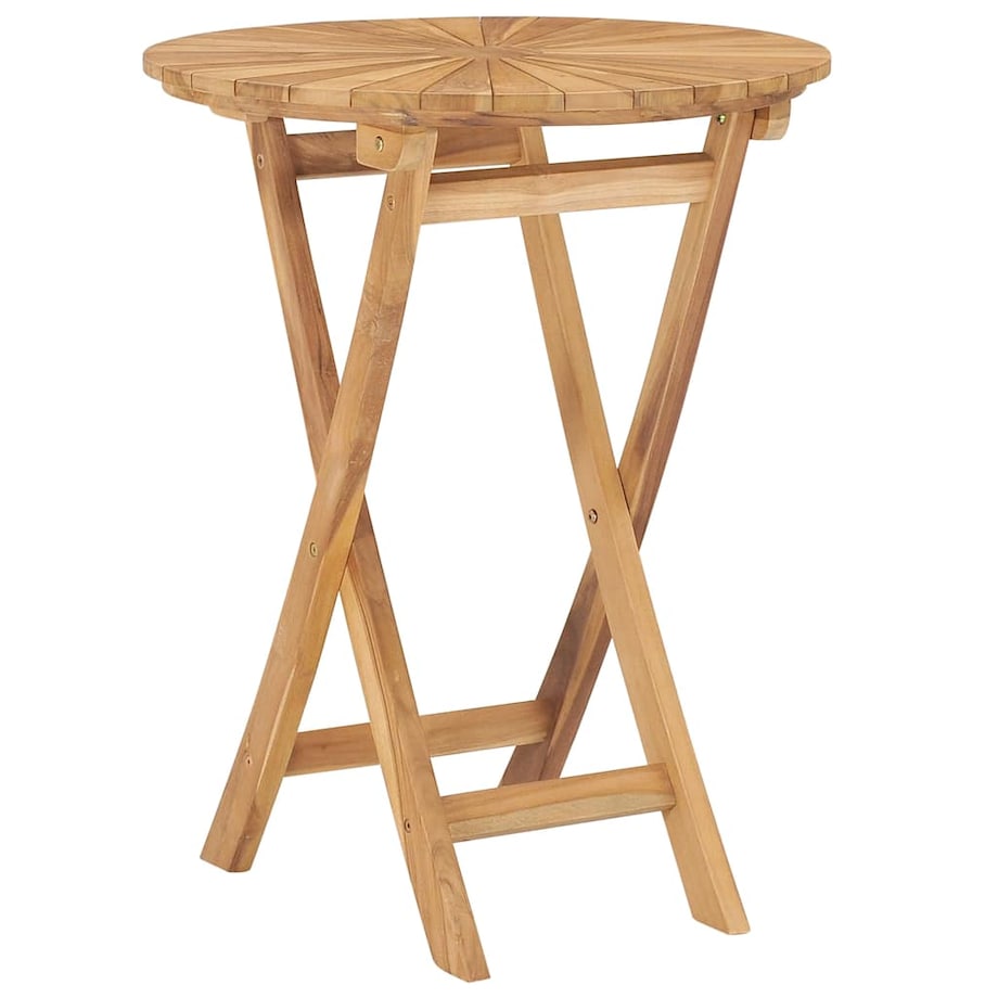 vidaXL Składany stół ogrodowy, Ø 60 cm, lite drewno tekowe