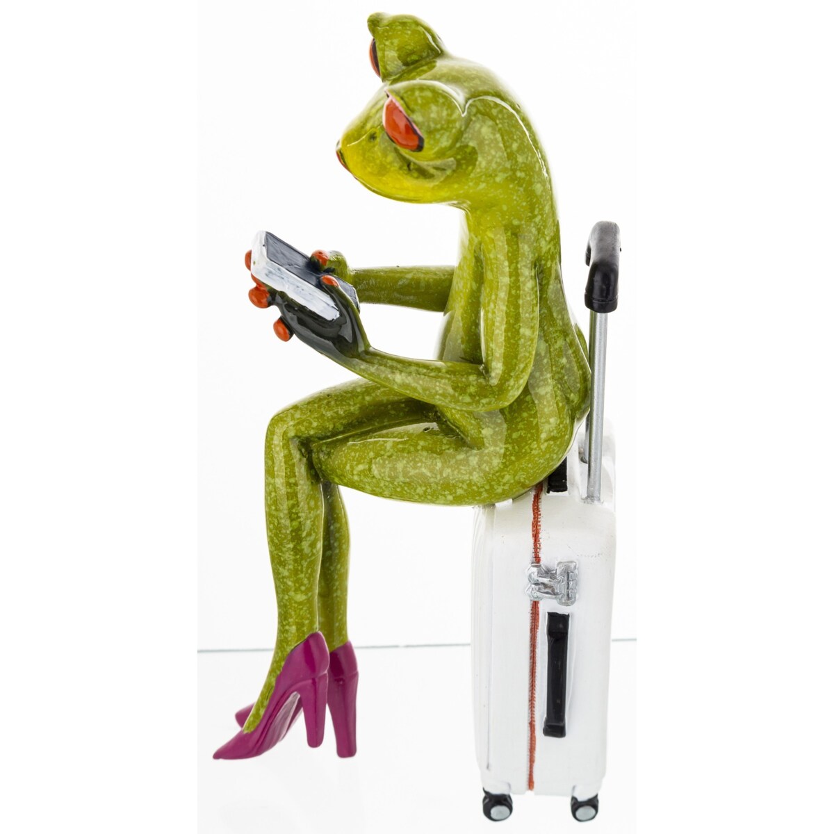 Figurka - żabka 16,5x5x8 cm FROGG-2 turystka ze smartfonem