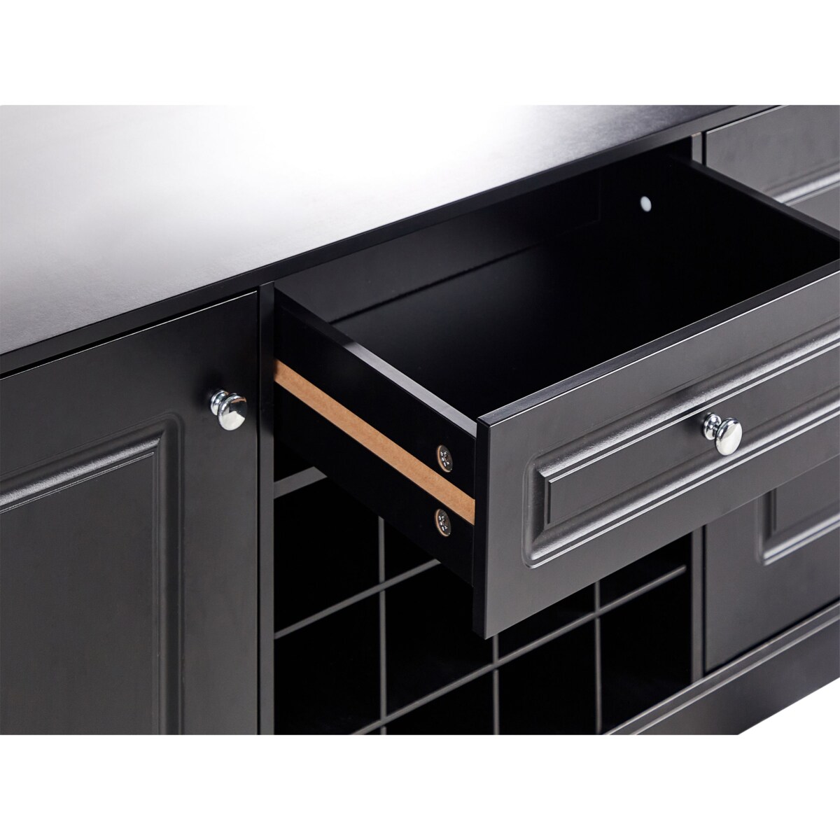 Szafka z półką na wino dwudrzwiowa czarna TIMBOON