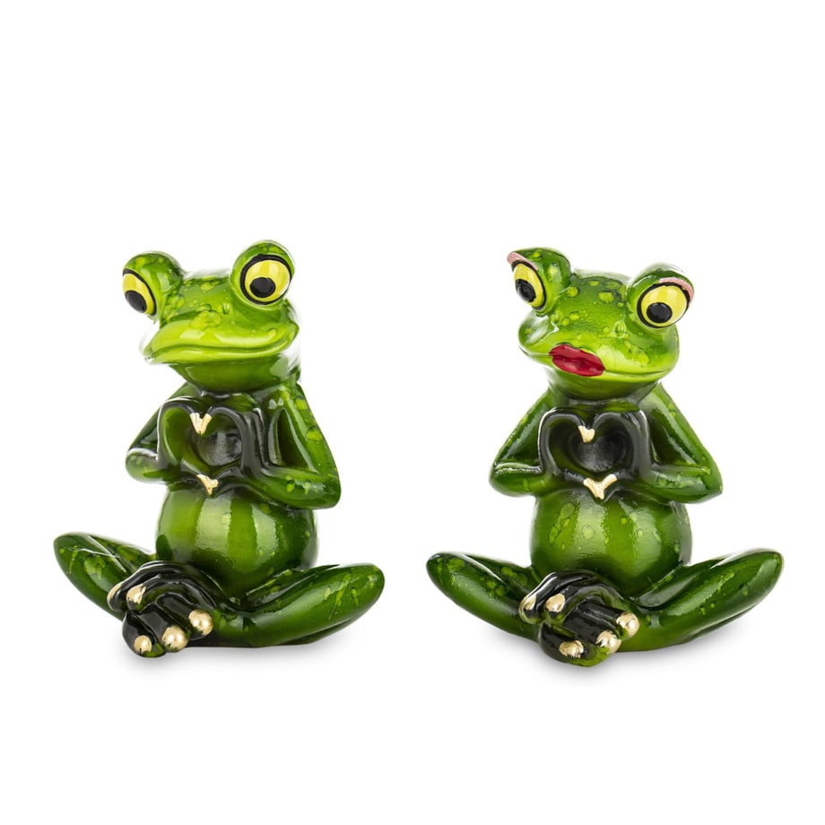 Dekoracja - para zielonych żabek 8,5x7,5x6 cm RANE pair