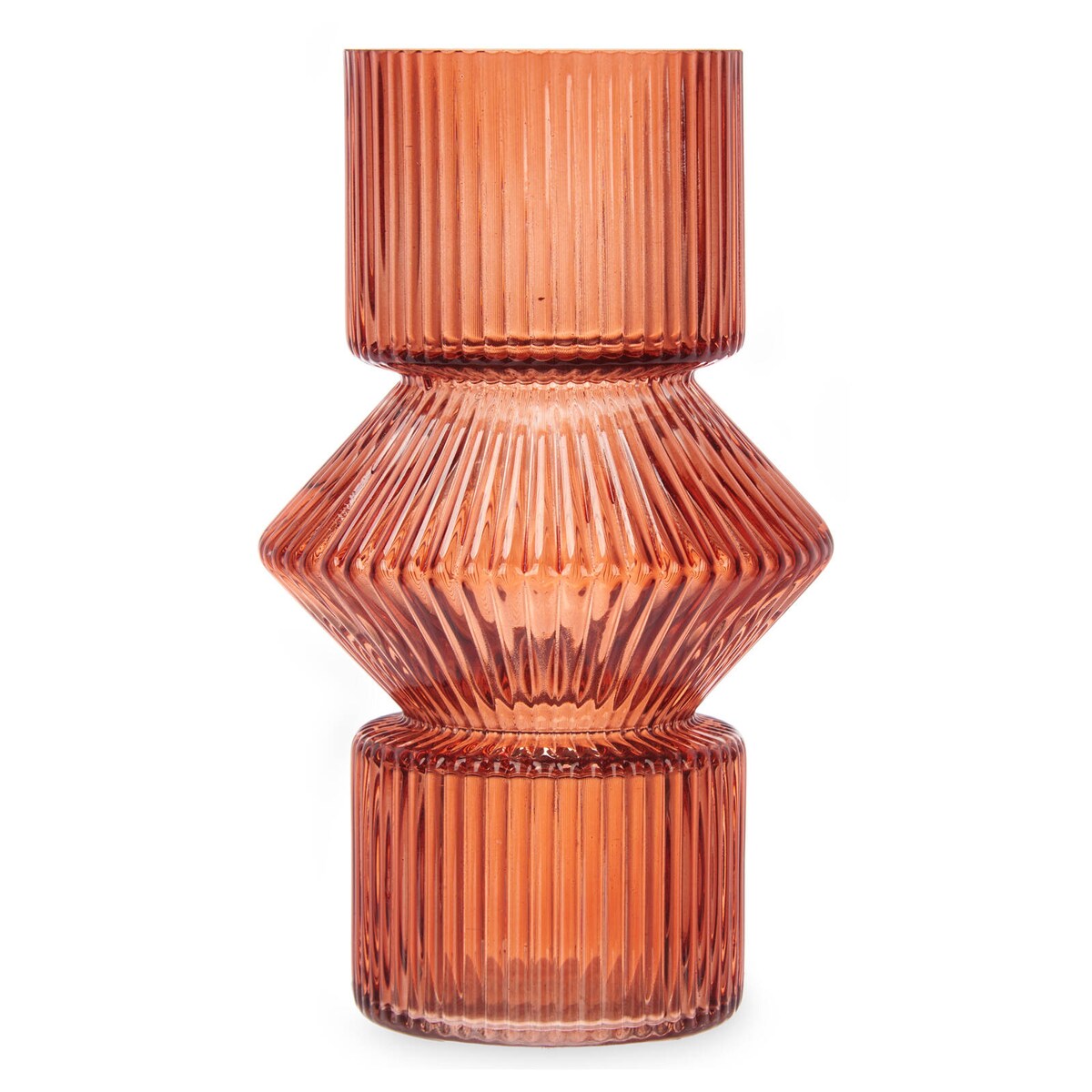 Szklany wazon ryflowane szkło, 9,5 x 16,5 cm