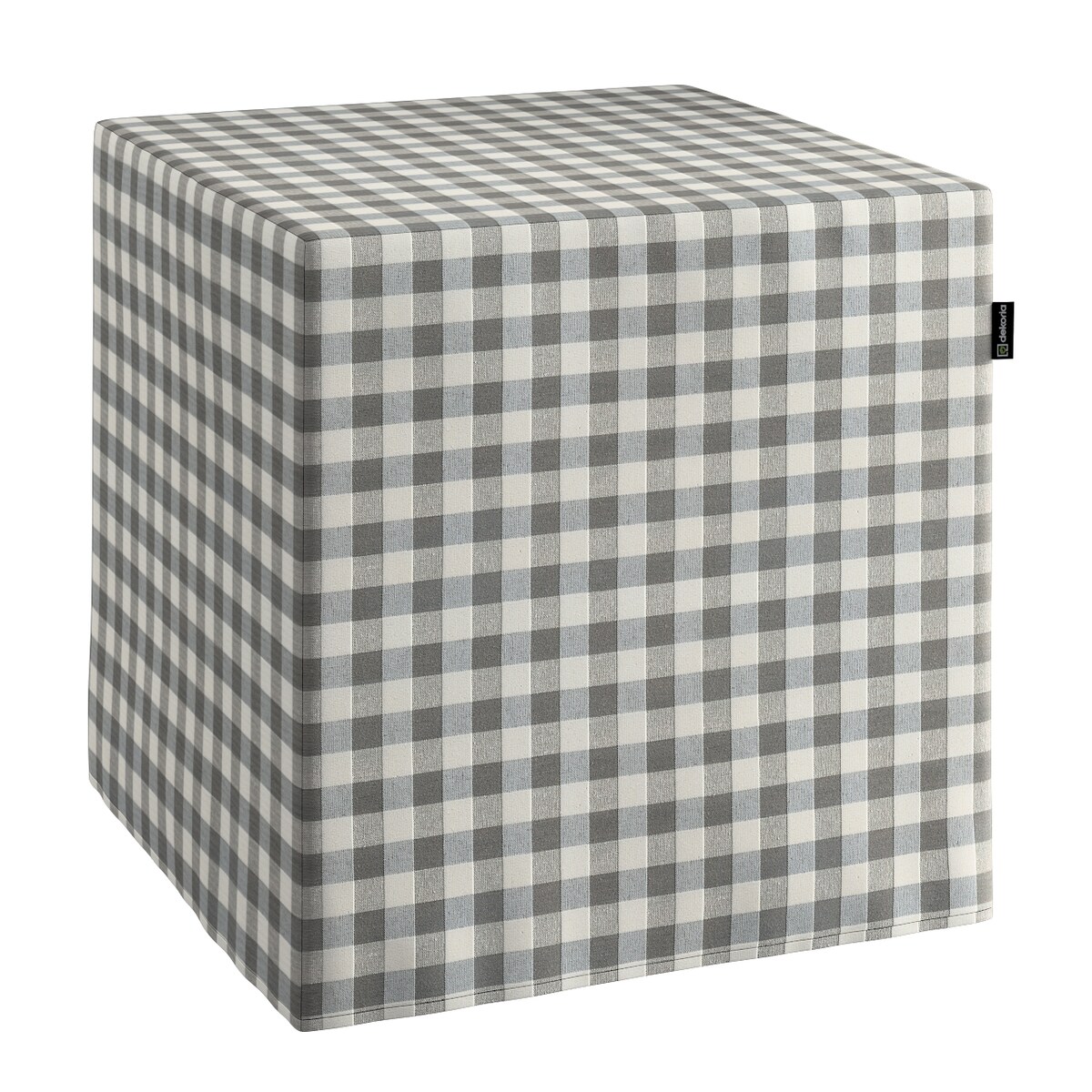 Pufa kostka, szaro-biała kratka (1,5x1,5cm), 40 x 40 x 40 cm, Quadro