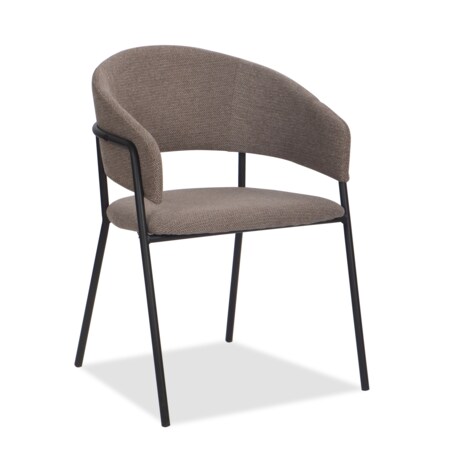 Krzesło tapicerowane glamour szenilowe OVO ciemnobeżowe