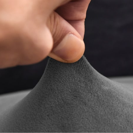 Pokrowiec Na Krzesło Xl Szary Welur Elastyczny