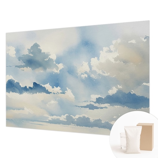 Fototapeta flizelinowa 208x146 cm - Niebiańskie obłoki, tapeta ścienna niebieska
