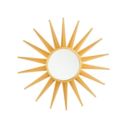 Metalowe lustro ścienne słońce ø 60 cm złote PERELLI