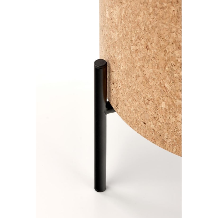 STOLIK KAWOWY Teffa naturalny Z POJEMNIKIEM mdf, korek, stal