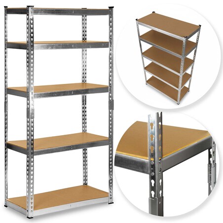 Regał metalowy magazynowy Humberg HR-853 srebrny 183 x 90 x 40 cm 4853