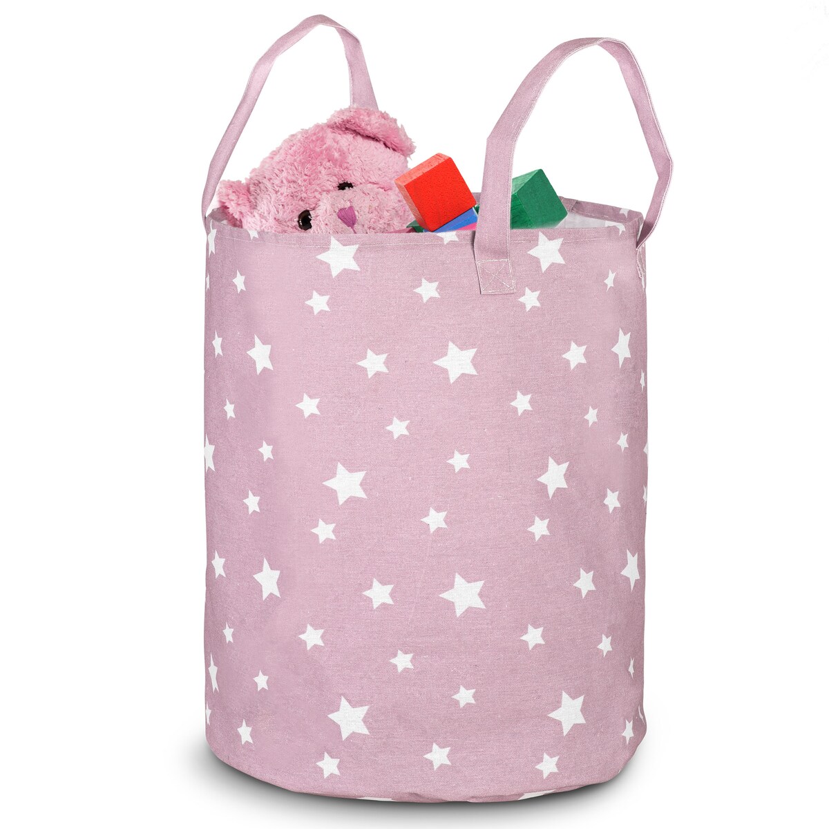 Kosz na zabawki akcesoria Nukido różowy w gwiazdki