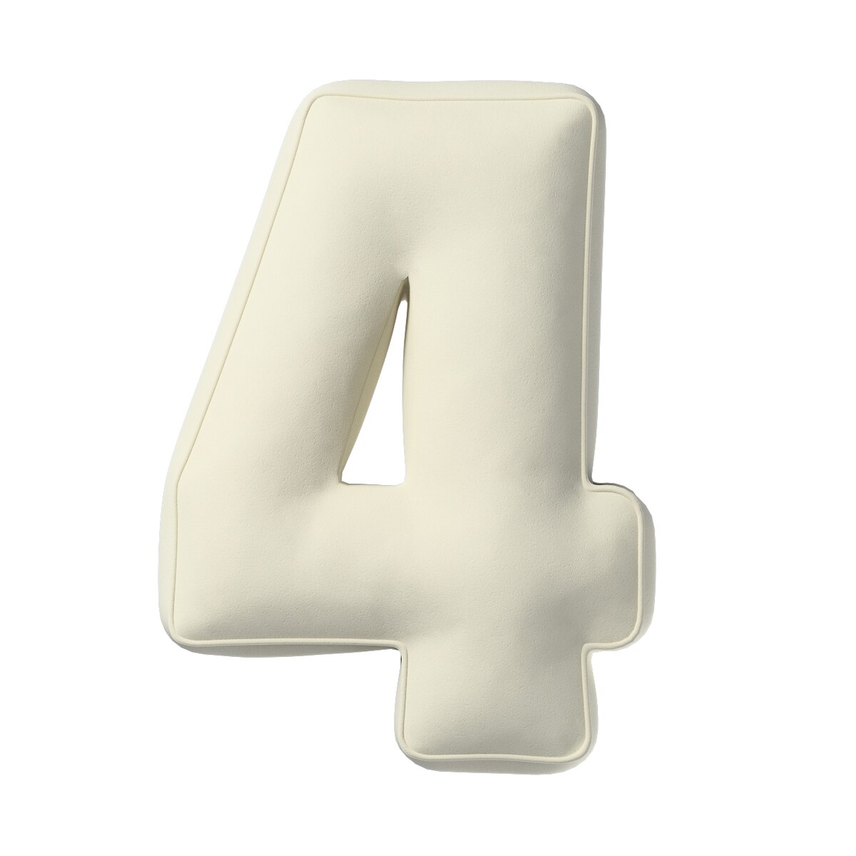 Poduszka Cyferka 4, śmietankowa biel, 28 x 40 cm, Posh Velvet