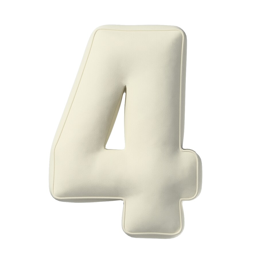 Poduszka Cyferka 4, śmietankowa biel, 28 x 40 cm, Posh Velvet