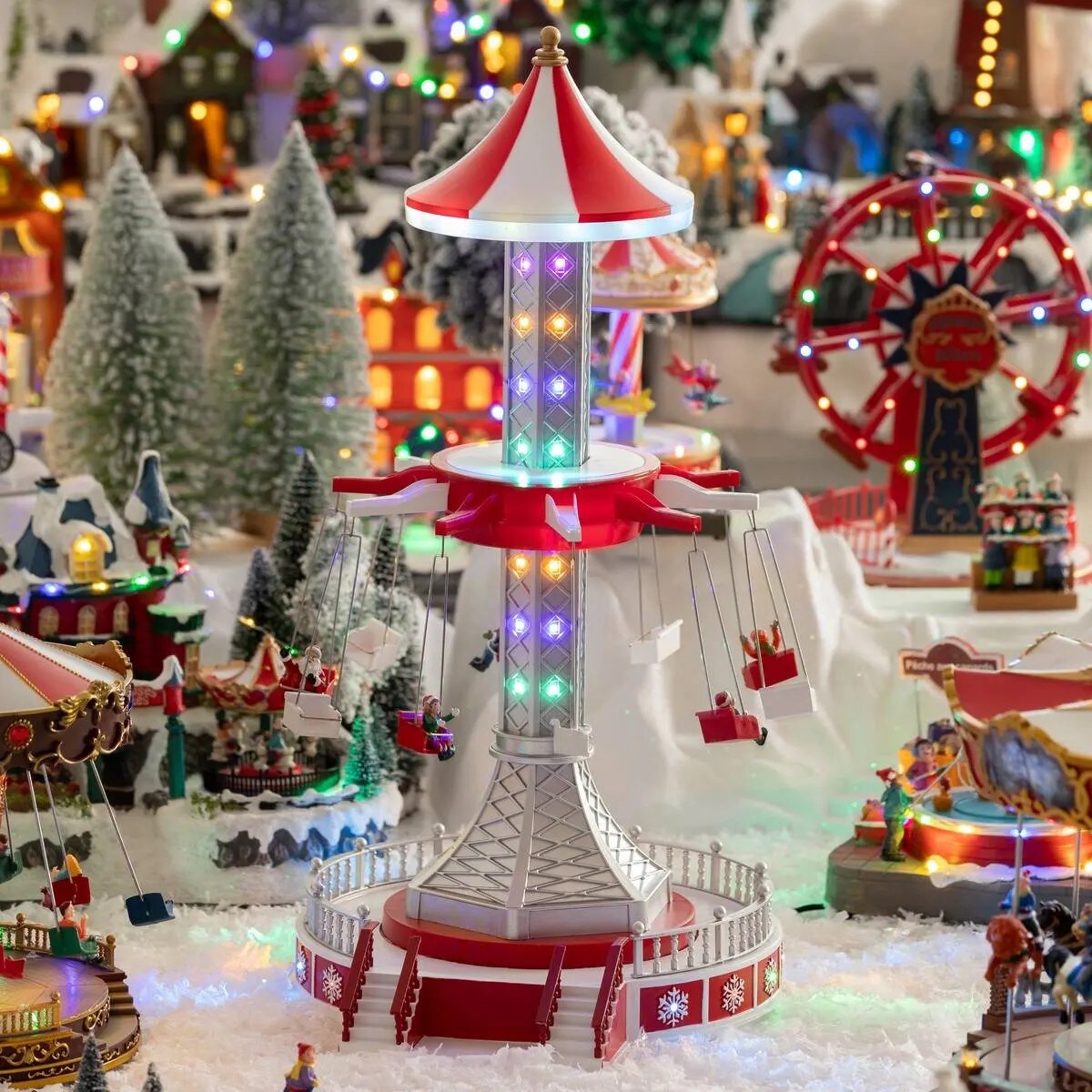 Dekoracja - grająca scenka świąteczna Karuzela 52x32x27,5 cm