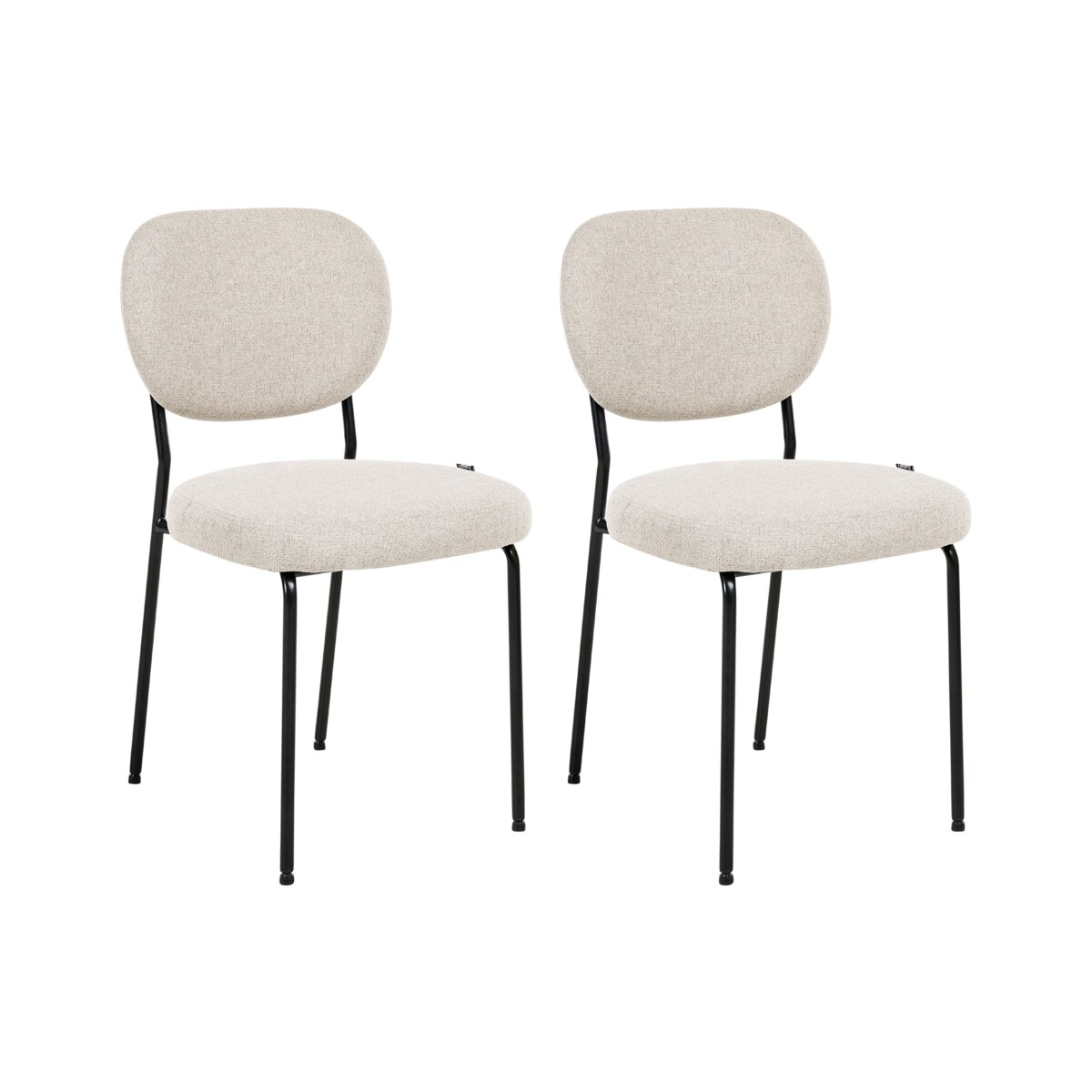 Zestaw 2 krzeseł do jadalni LOLETA Jasnobeżowy