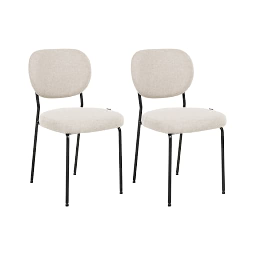 Zestaw 2 krzeseł do jadalni LOLETA Jasnobeżowy