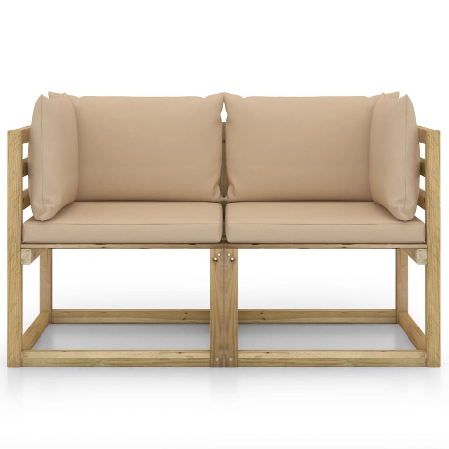 vidaXL Ogrodowe siedziska narożne, poduszki 2 szt., impregnowana sosna