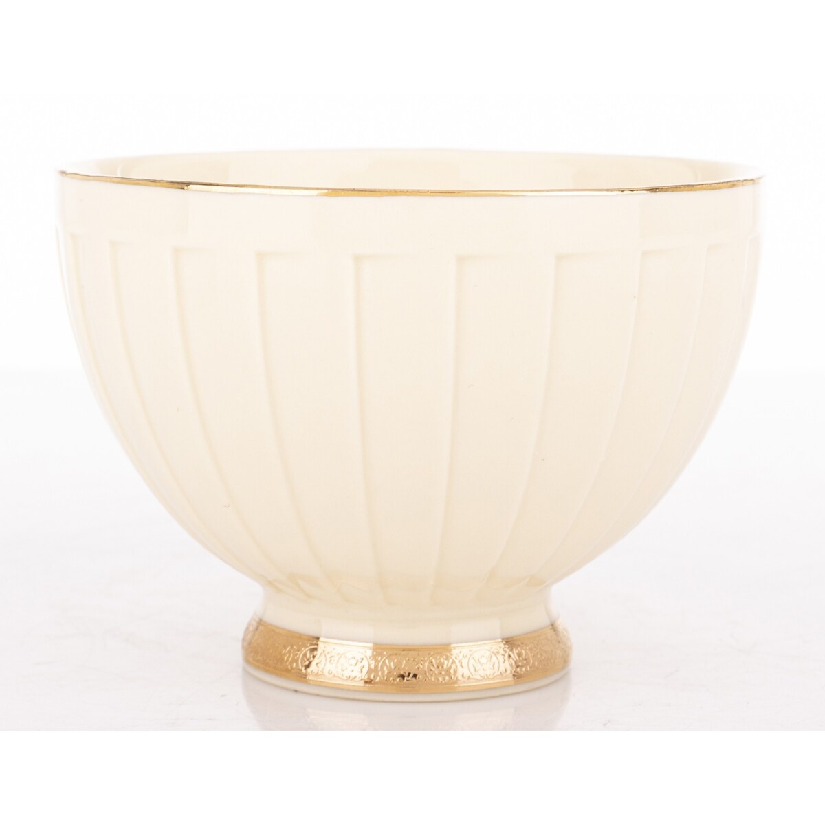 Filiżanka 7x9,5x12,5 cm 220 ml ze spodkiem Ø 16,5 cm TASSE ecru i złoty