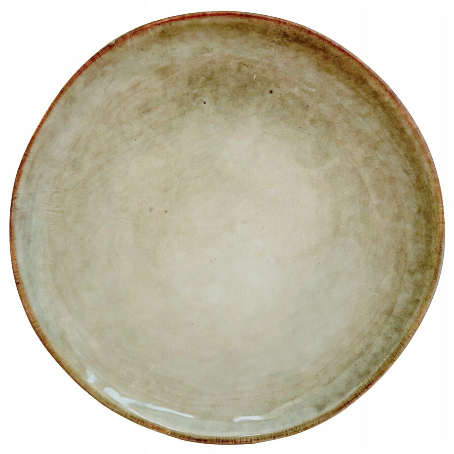 TALERZ DESEROWY 20CM SZARY ZIELONY CERAMICZNY OKRĄGŁY SERWIS NA SZTUKI