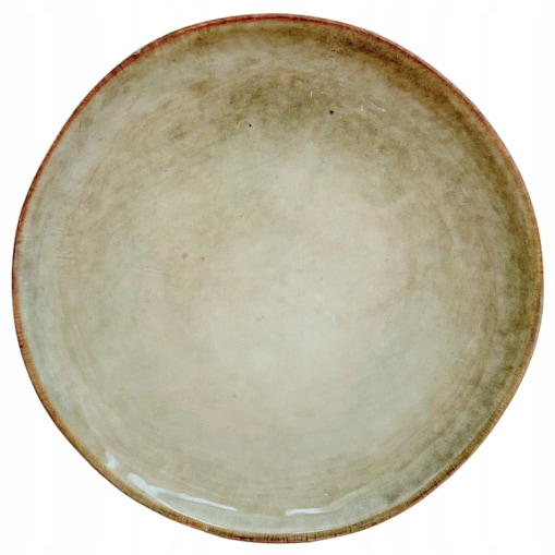 TALERZ DESEROWY 20CM SZARY ZIELONY CERAMICZNY OKRĄGŁY SERWIS NA SZTUKI