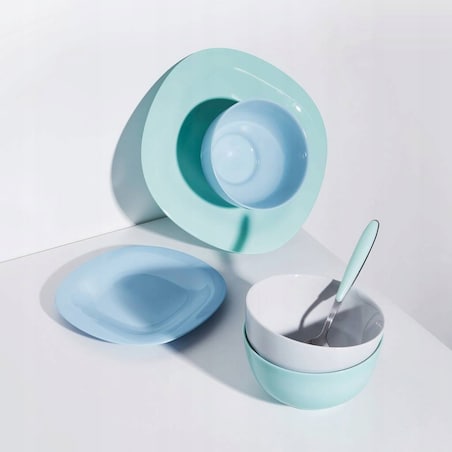 6x TALERZE DESEROWE kwadratowe CARINE SZARE LUMINARC 19 cm na ciasto desery