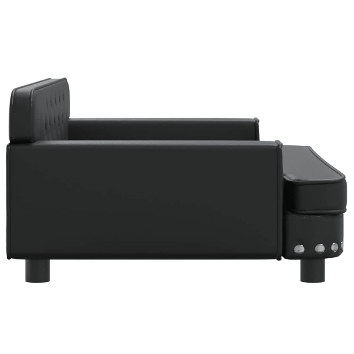 vidaXL Sofa dla dzieci, czarna, 90x53x30 cm, sztuczna skóra