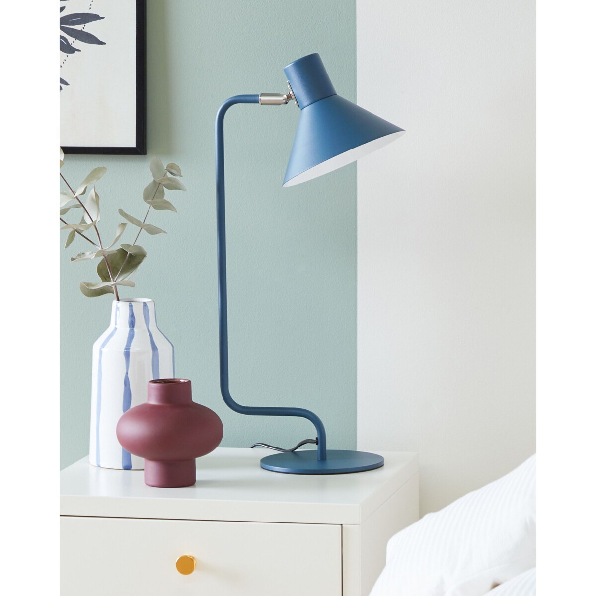 Lampa biurkowa regulowana metalowa niebieska RIMAVA