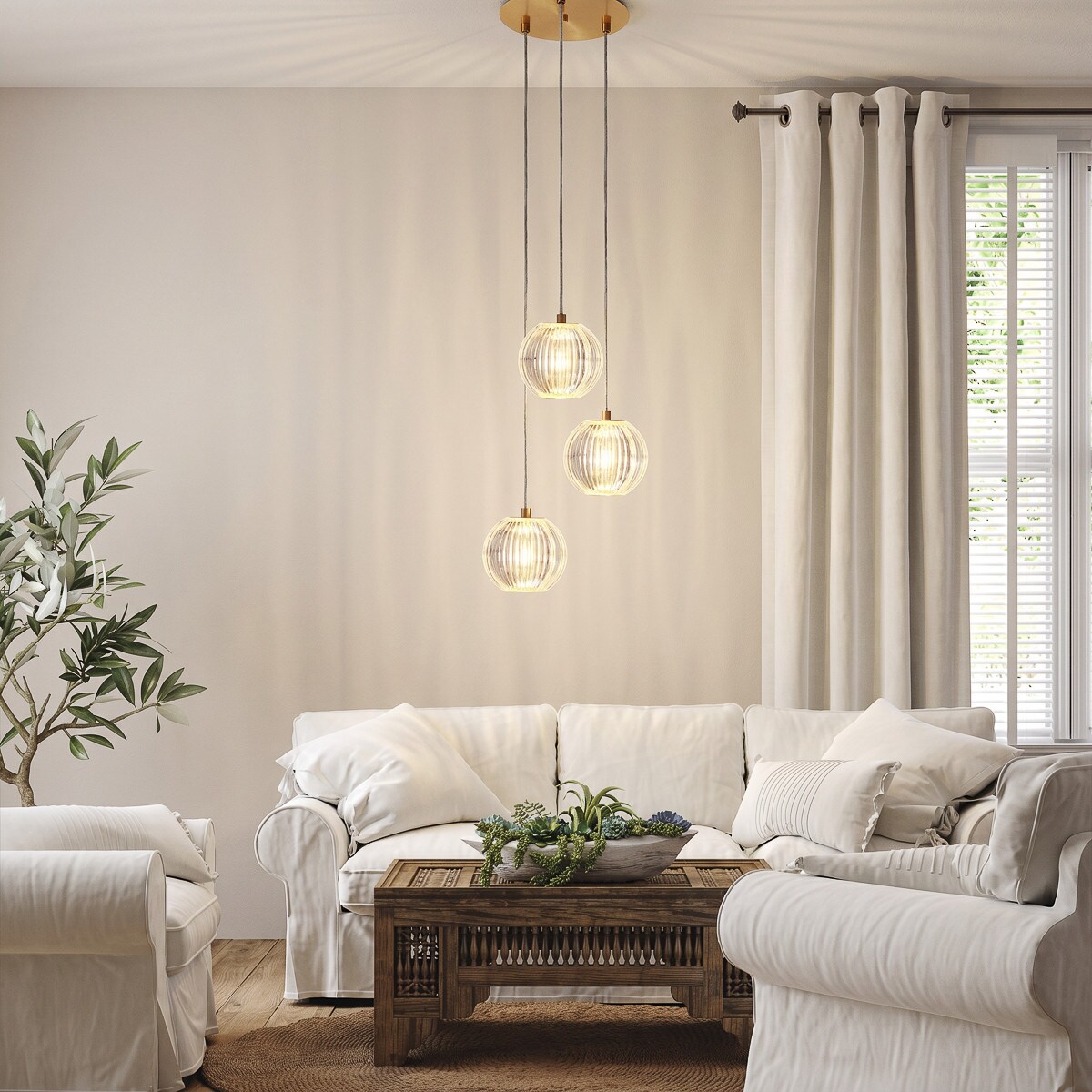 Lampa sufitowa wisząca Light Prestige Brillant złoty LED CCT 3000K/4000K/6000K (regulowana) 1 szt.