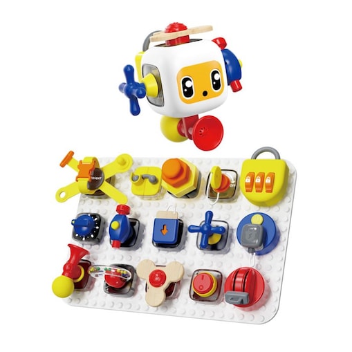 Tablica manipulacyjna dla dzieci z kostką i doczepianymi elementami 12 mies.+ Top Bright