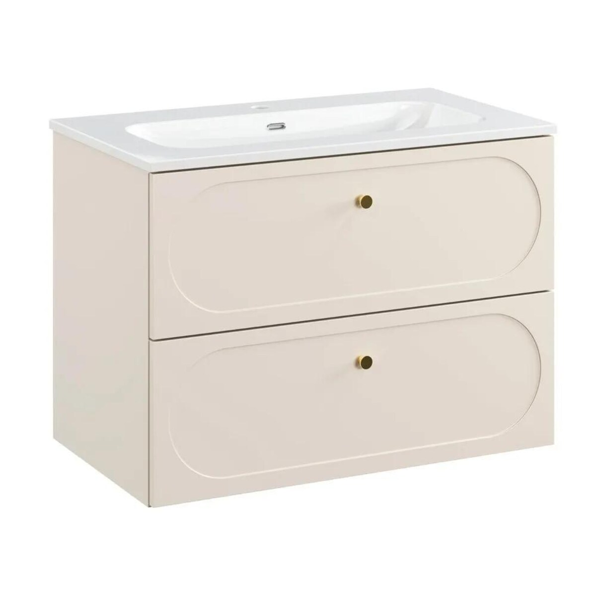 Szafka pod umywalkę DONNA SAND 2S 80cm beż piaskowy z umywalką wpuszczaną FLY