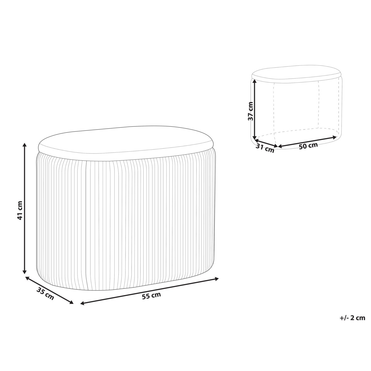 Welurowy puf ze schowkiem 35 x 41 x 55 cm różowy RICHLAND