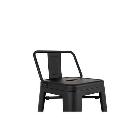 Krzesełko barowe Tower Back czarny hoker z oparciem