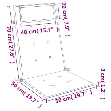 vidaXL Poduszki na krzesła z wysokim oparciem, 6 szt., szare, Oxford