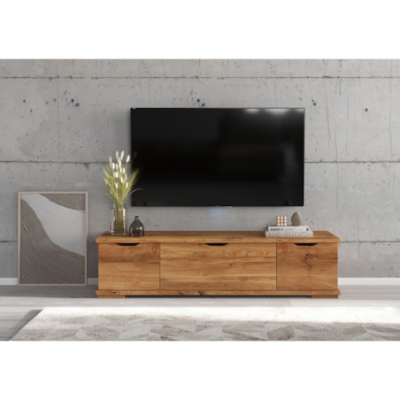 Drewniana szafka Rtv dębowa Visby Arhus / Lakier naturalny