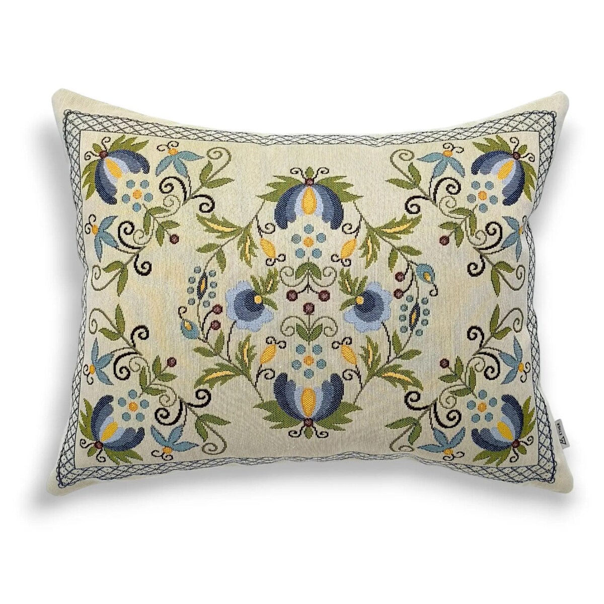 Dwustronna folkowa podłużna poduszka gobelinowa 46x36 Legenda