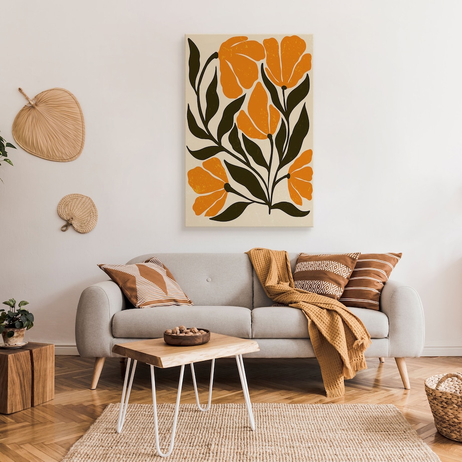Obraz Pomarańczowe Egzotyczne Kwiaty 80x120cm
