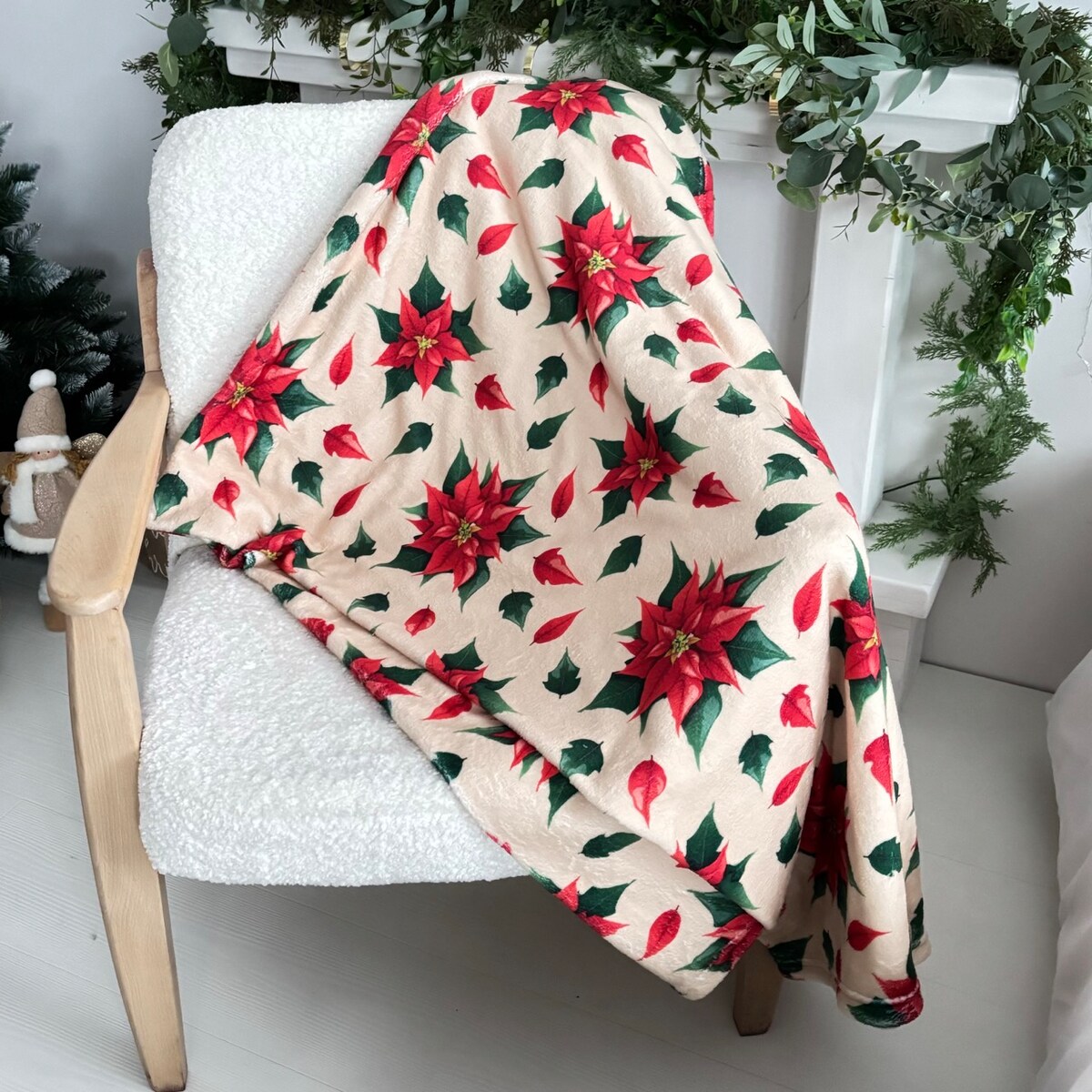 Koc świąteczny Gwiazdy Betlejemskie Poinsencje