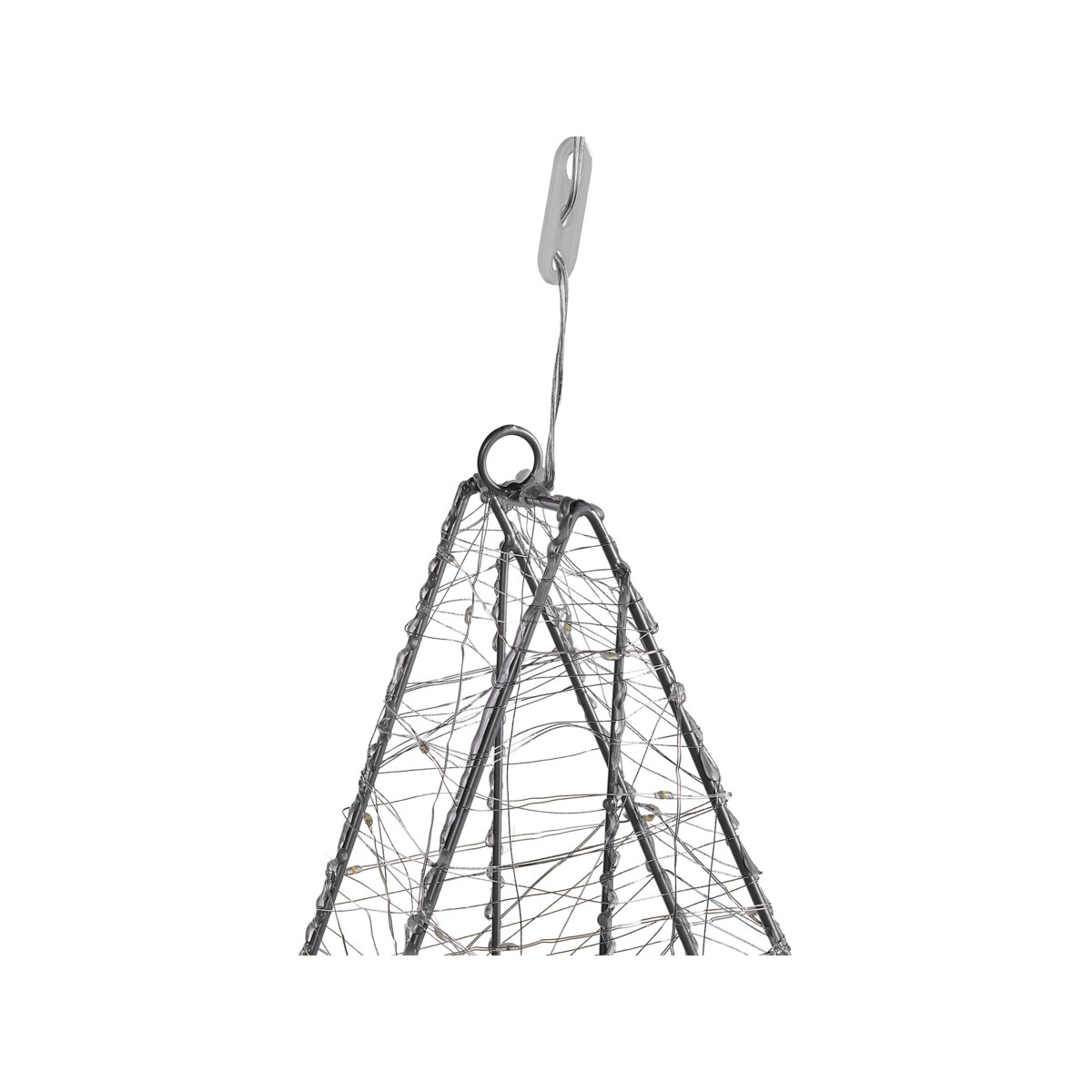 Dekoracja ogrodowa wisząca LED gwiazda 58 cm srebrna KURULA