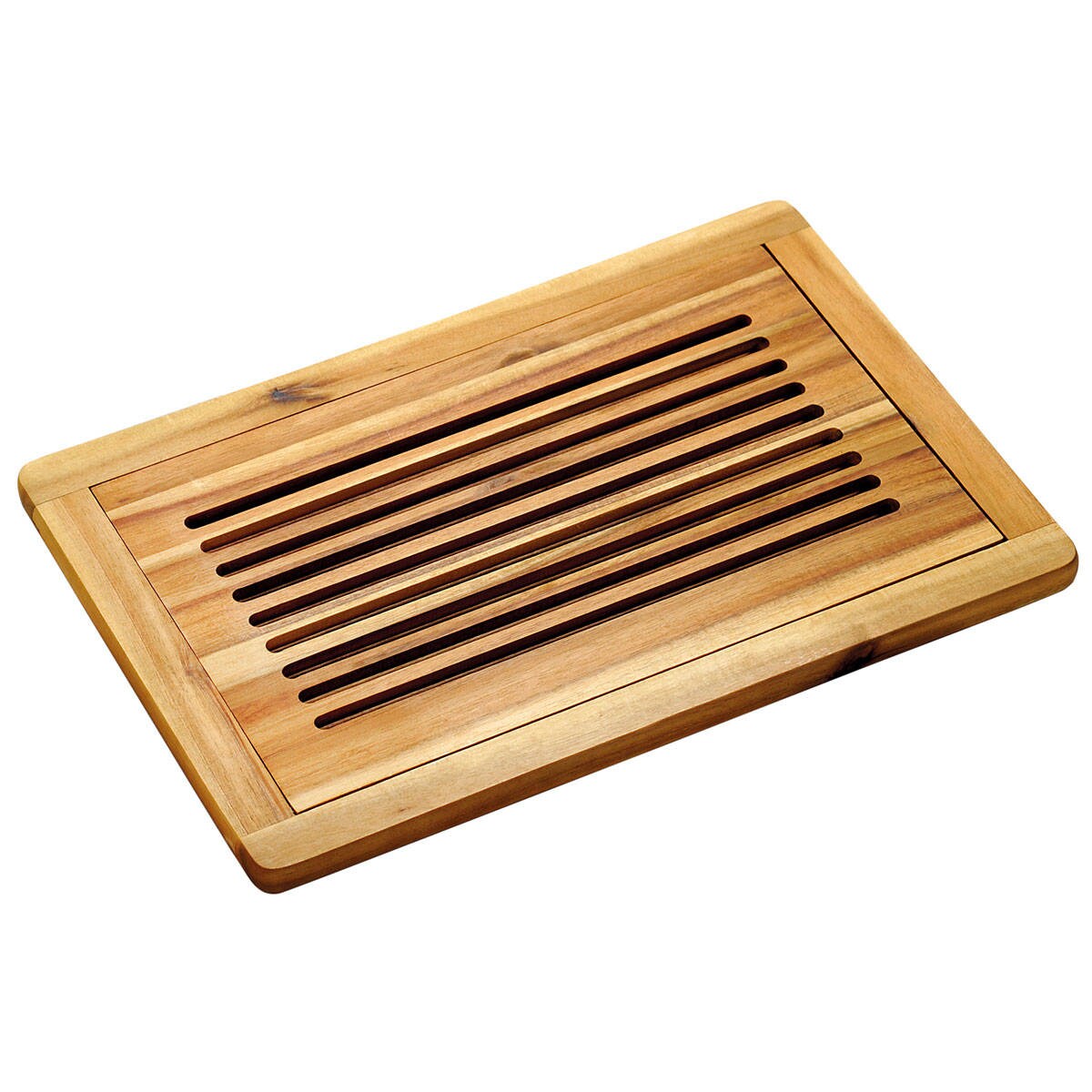 Deska do krojenia chleba ze zbiornikiem na okruszki, drewno akacjowe, 47 x 32 cm