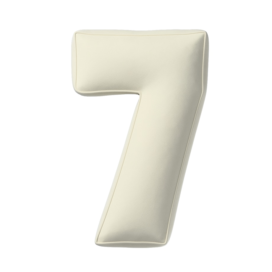 Poduszka Cyferka 7, śmietankowa biel, 25 x 40 cm, Posh Velvet