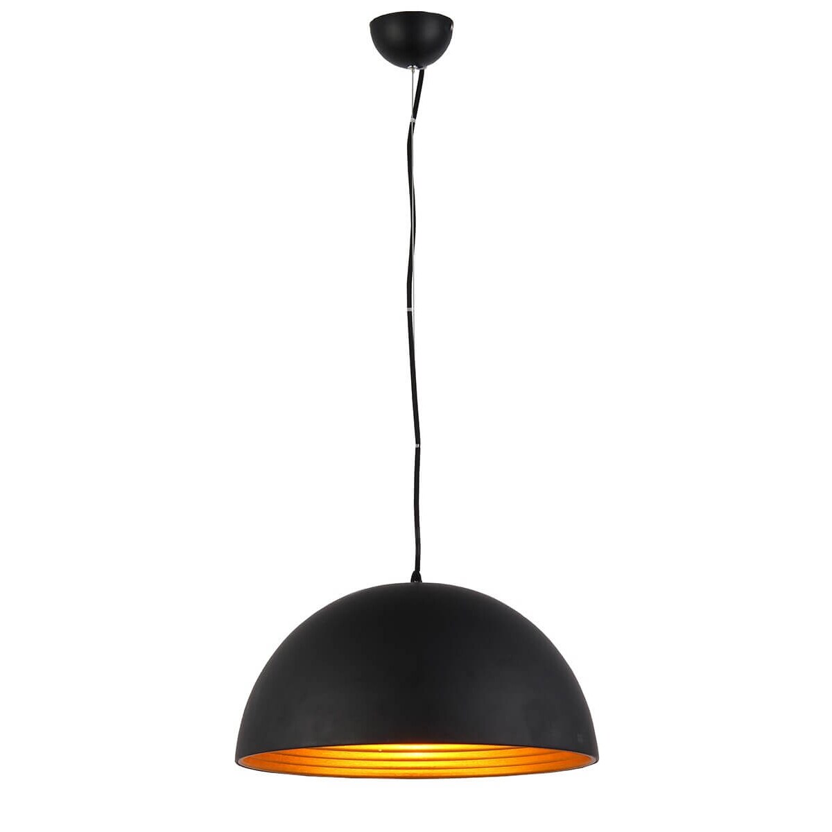 Metalowa lampa wisząca Modena loft kopuła czarna złota
