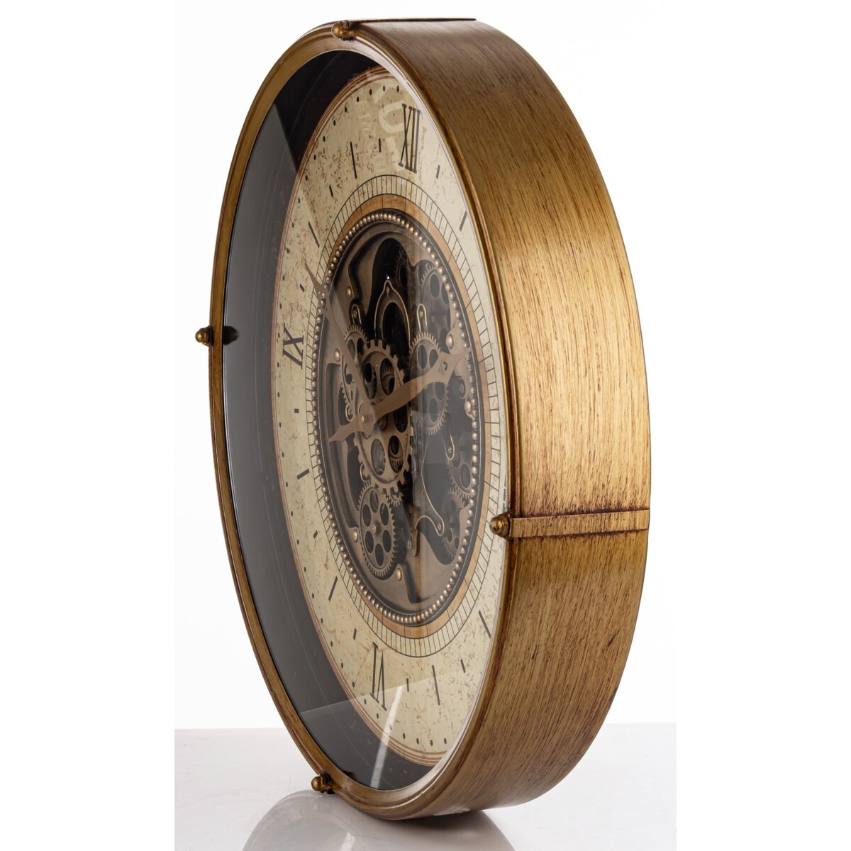 Zegar ścienny metalowy 60x60x9 cm OROGLIO brązowy