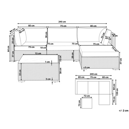 Zestaw ogrodowy z technorattanu 4-osobowy biały SANO II