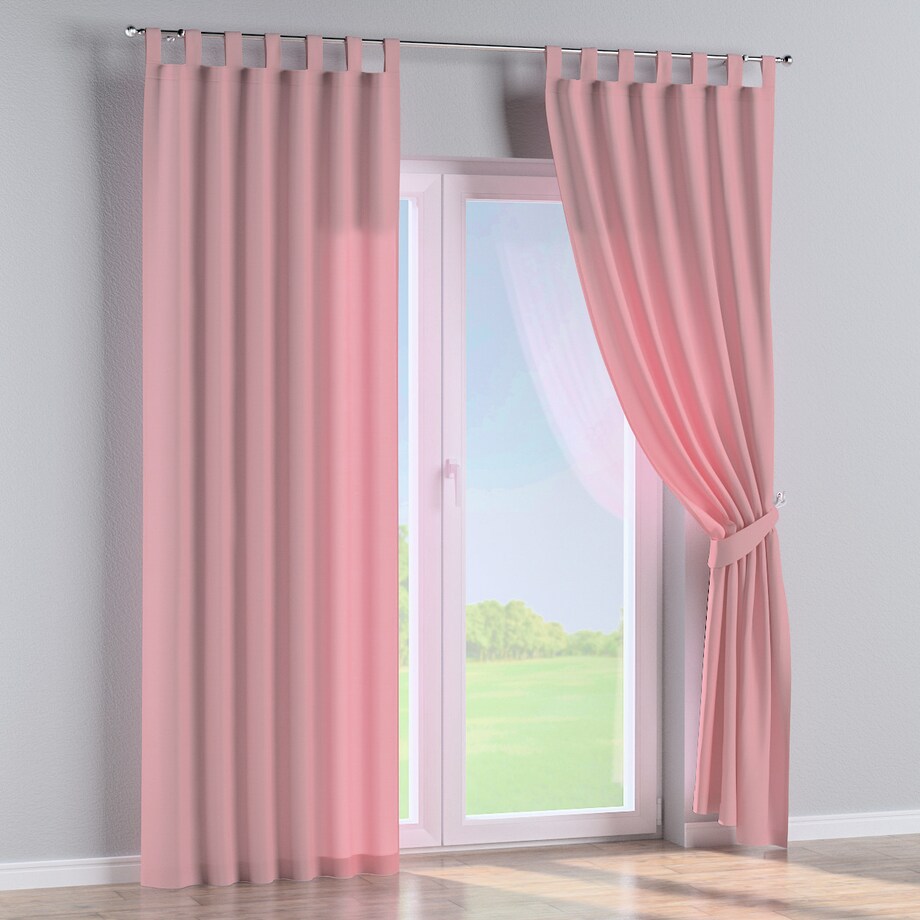 Zasłona na szelkach 1 szt. 130x245 brudny róż