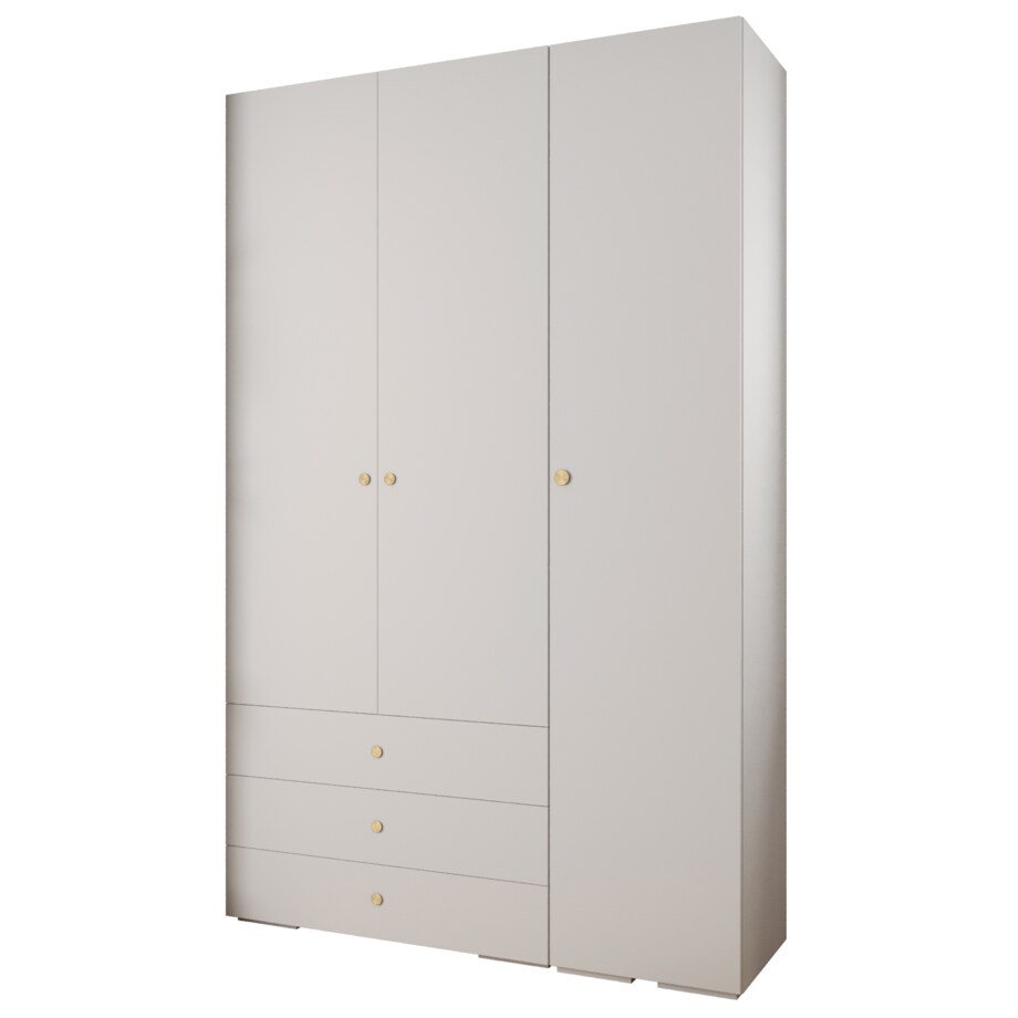 Garderoba wysoka do przedpokoju INOVA 2 Z17 biały+złoty