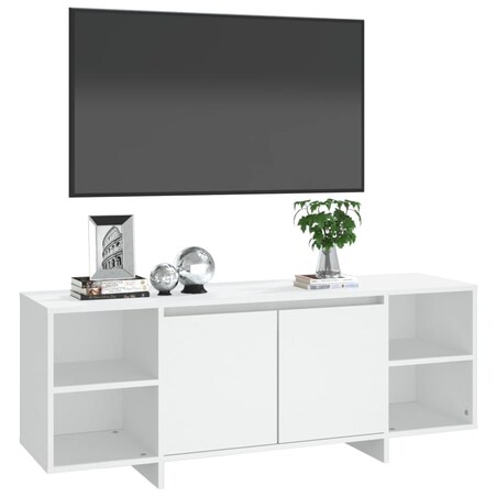 vidaXL Szafka pod TV, biała, 130x35x50 cm, materiał drewnopochodny